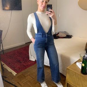 Free people V neck suspenders